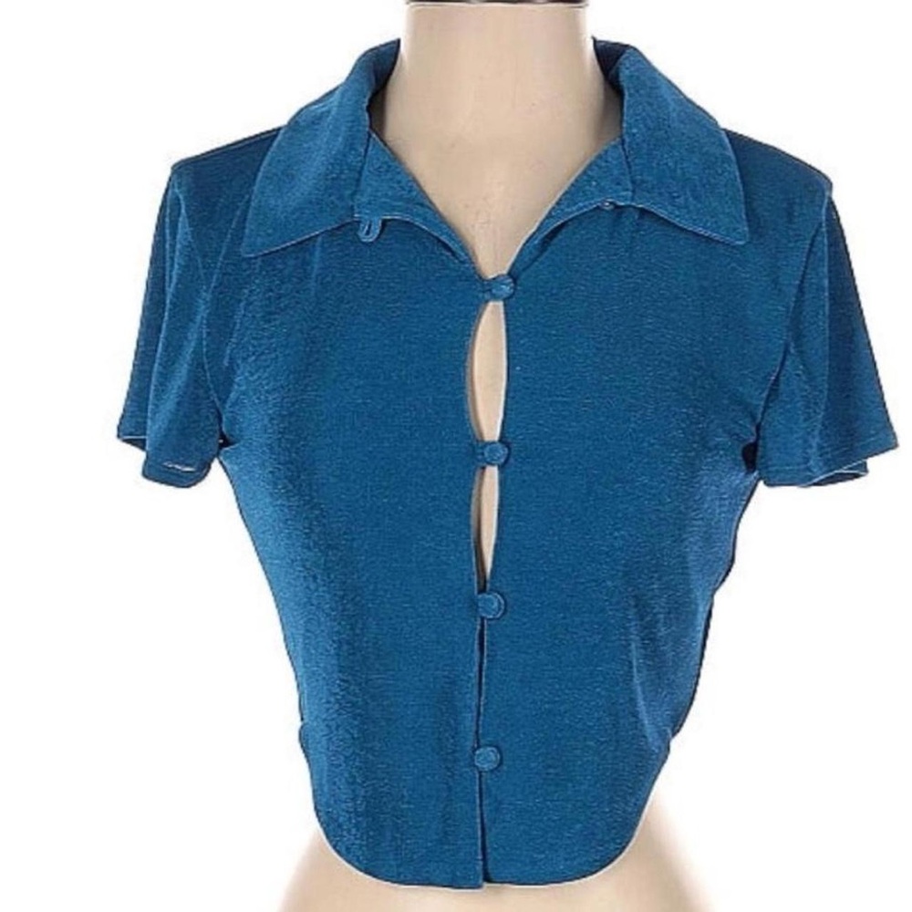 With Jean Blue Button-Down Shirt
